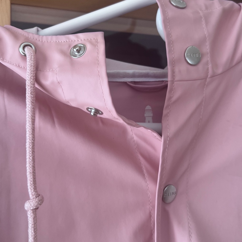 Rains Womens Matte Pink Waterproof Raincoat XXS-XS Preppy Outdoor Relaxed Fit - Picture 5 of 15